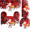 Tela Juego de Baño Navideño de 4 Piezas - Rojo
