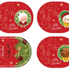 Tela Individuales Comedor Navideños Set de 6 Puestos - Navidad Rojo