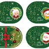 Tela Individuales Comedor Navideños Set de 6 Puestos - Navidad Verde