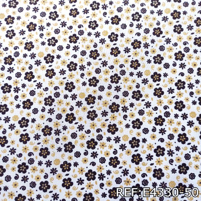 TELA-DACRON-ESTAMPADO-WILMEZ-BLANCO-FLOR-CAFE-E4330