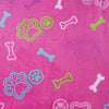 Piel De Conejo Estampado x Metros - Rosado huellas y huesos
