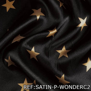 Tela Disfraz Bruja con Estrellas Doradas x Rollo