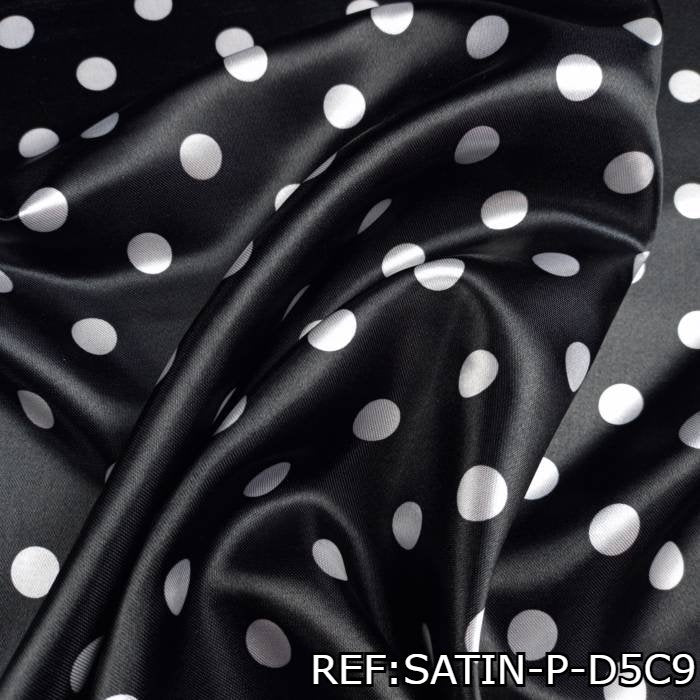 TELA-SATIN-ESTAMPADO-DISFRAZ-POLCA-ROCK-50S-NEGROS-SATIN-P-D5C9
