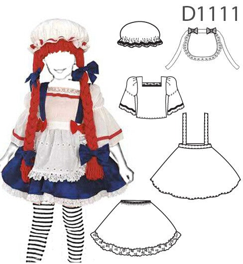 MOLDE DISFRAZ MUÑECA DE TRAPO 1111