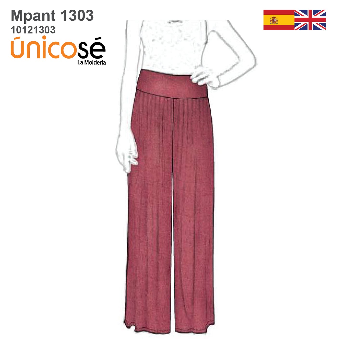 MOLDE PANTALON PALAZZO MUJER 1303