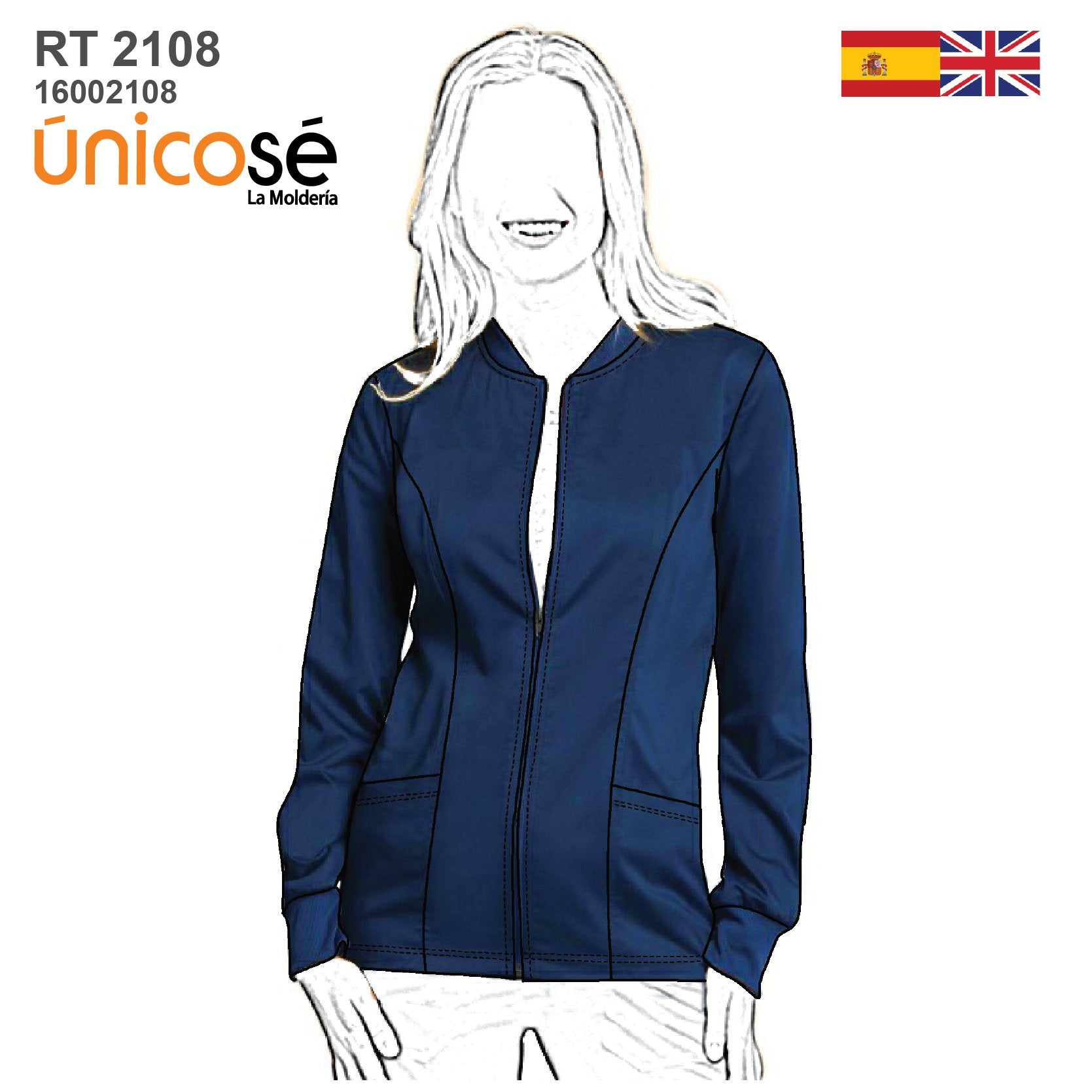 MOLDE CHAQUETA CORTE PRINCESA RT 2108