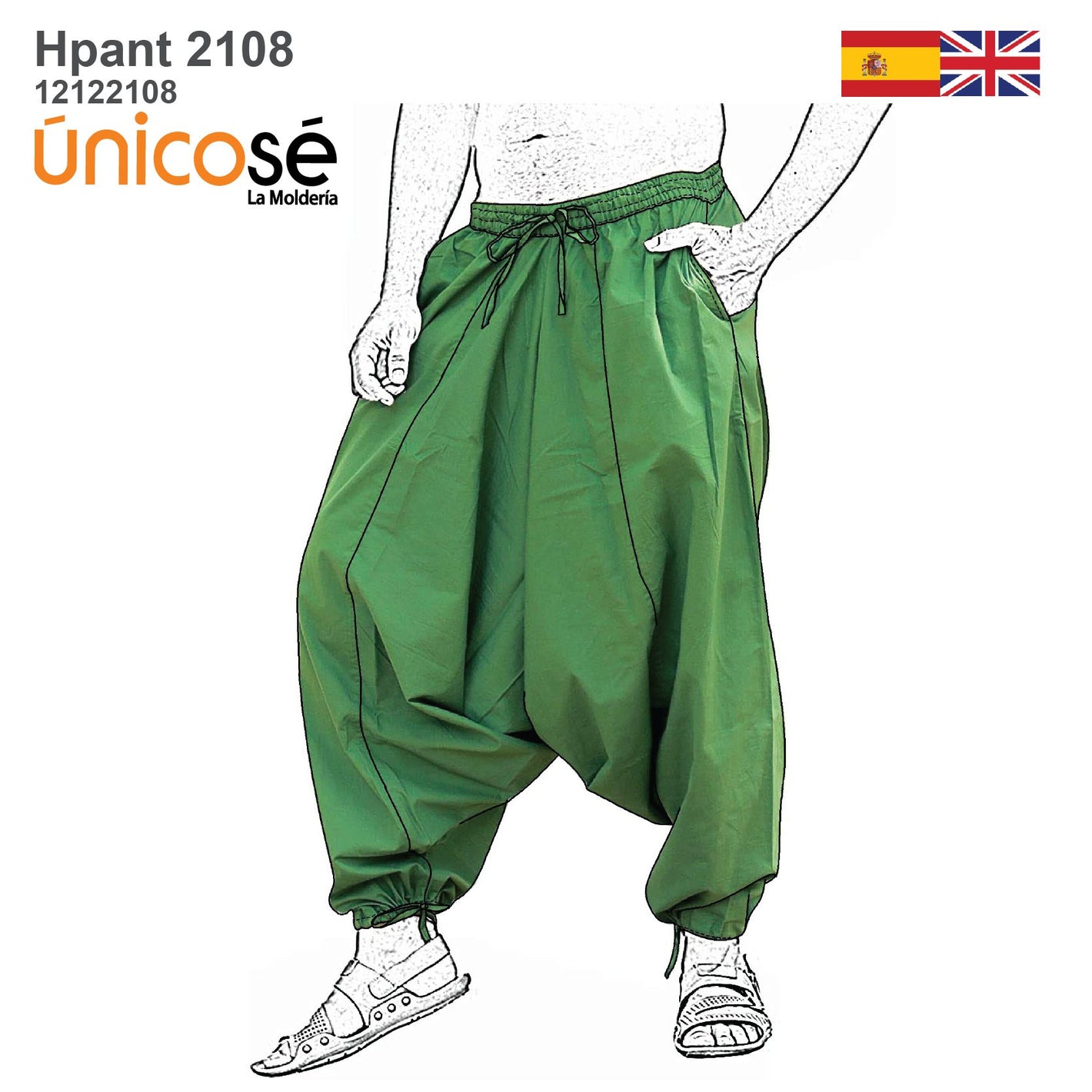 MOLDE PANTALON HAREM HOMBRE 2108
