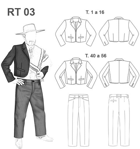 MOLDE TRAJE HUASO ELEGANTE RT 0903