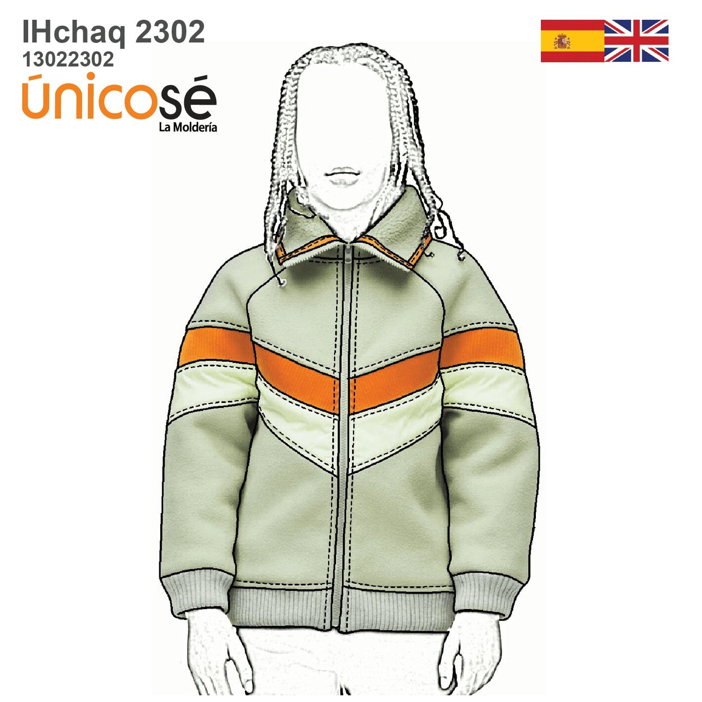 MOLDE CHAQUETA CAZADORA NIÑO 2302