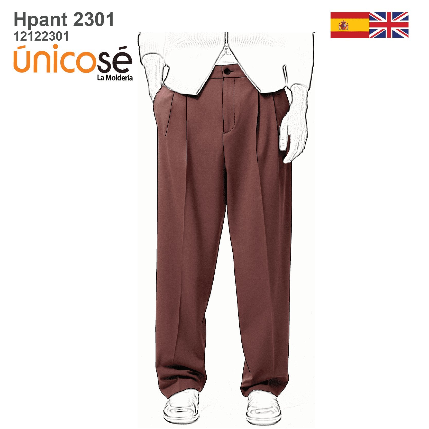 MOLDE PANTALON CLASICO HOMBRE 2301