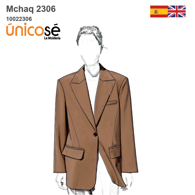 MOLDE CHAQUETA BLAZER OVERSIZE MUJER 2306