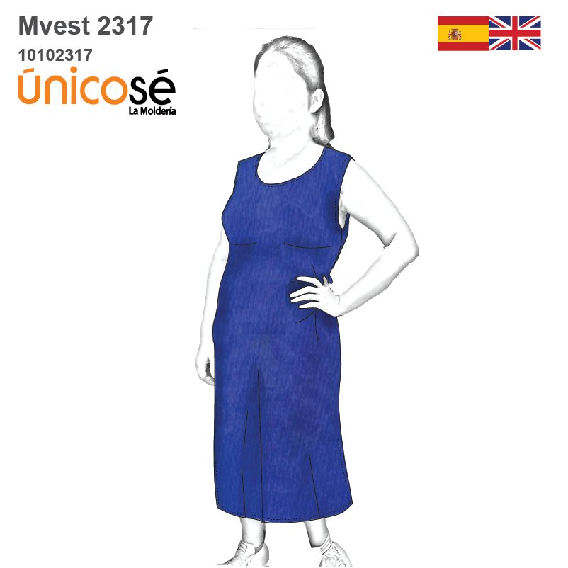 MOLDE VESTIDO RECTO MUJER 2317