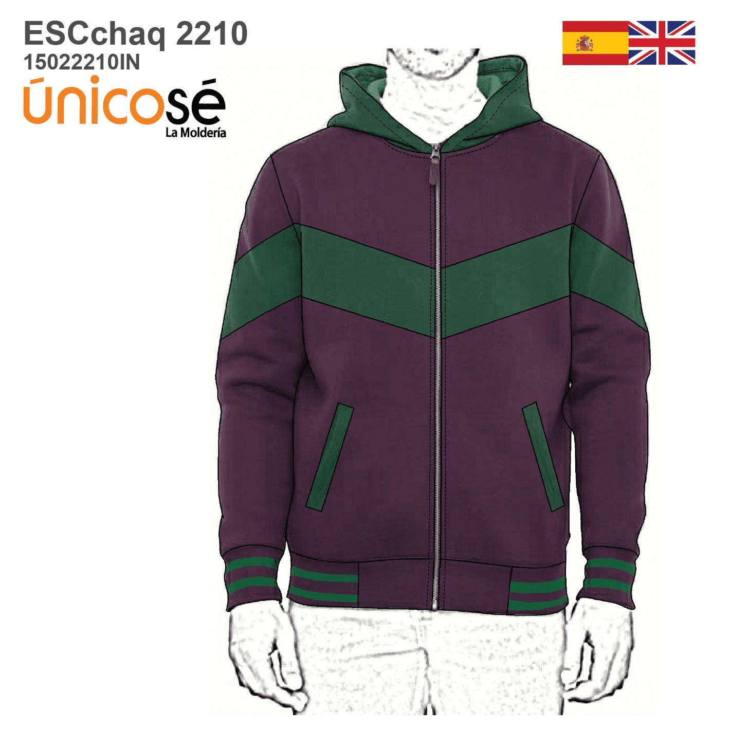 MOLDE CHAQUETA ESCOLAR CORTES 2210IN