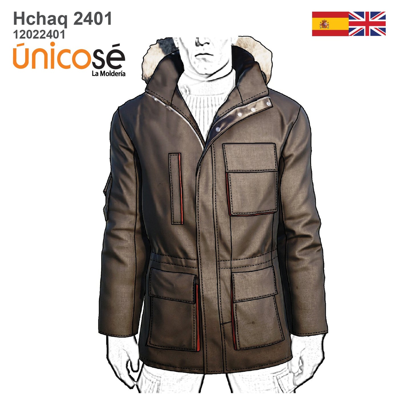 MOLDE CHAQUETA CARGO HOMBRE 2401