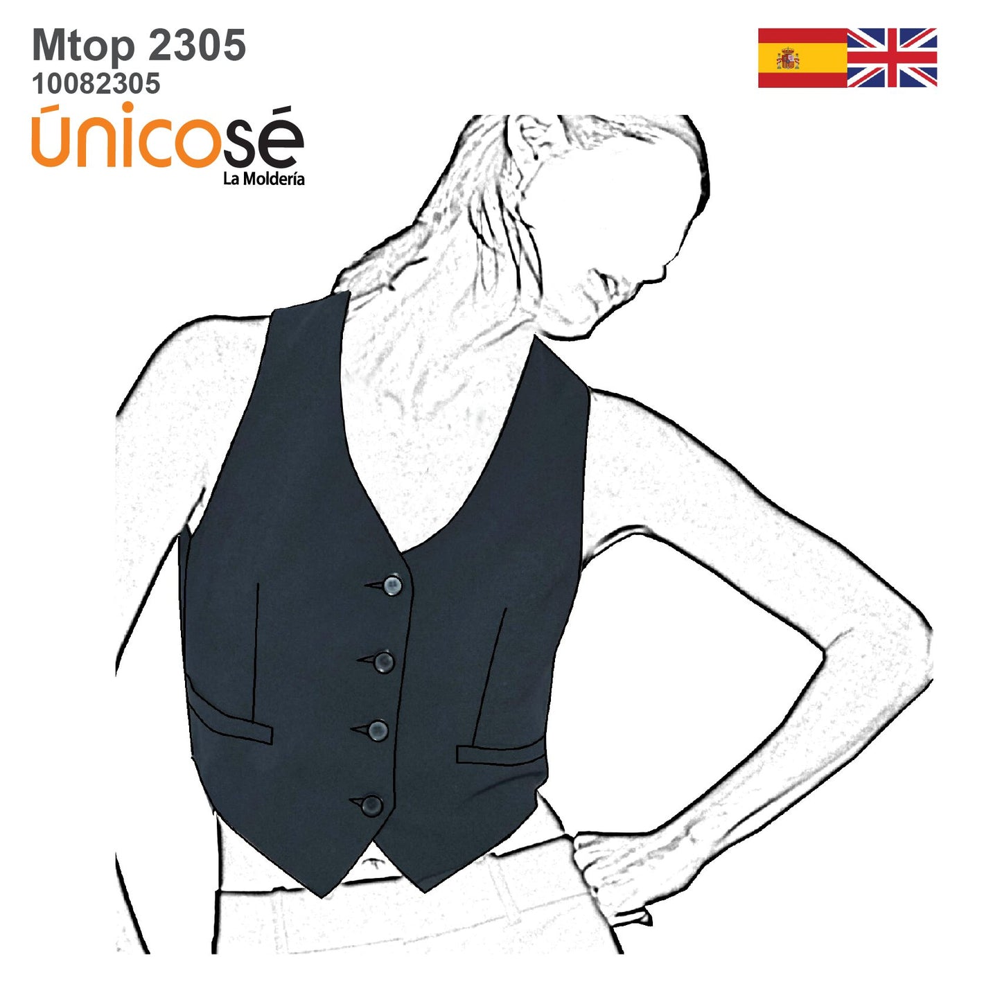 MOLDE TOP CHALECO MUJER 2305