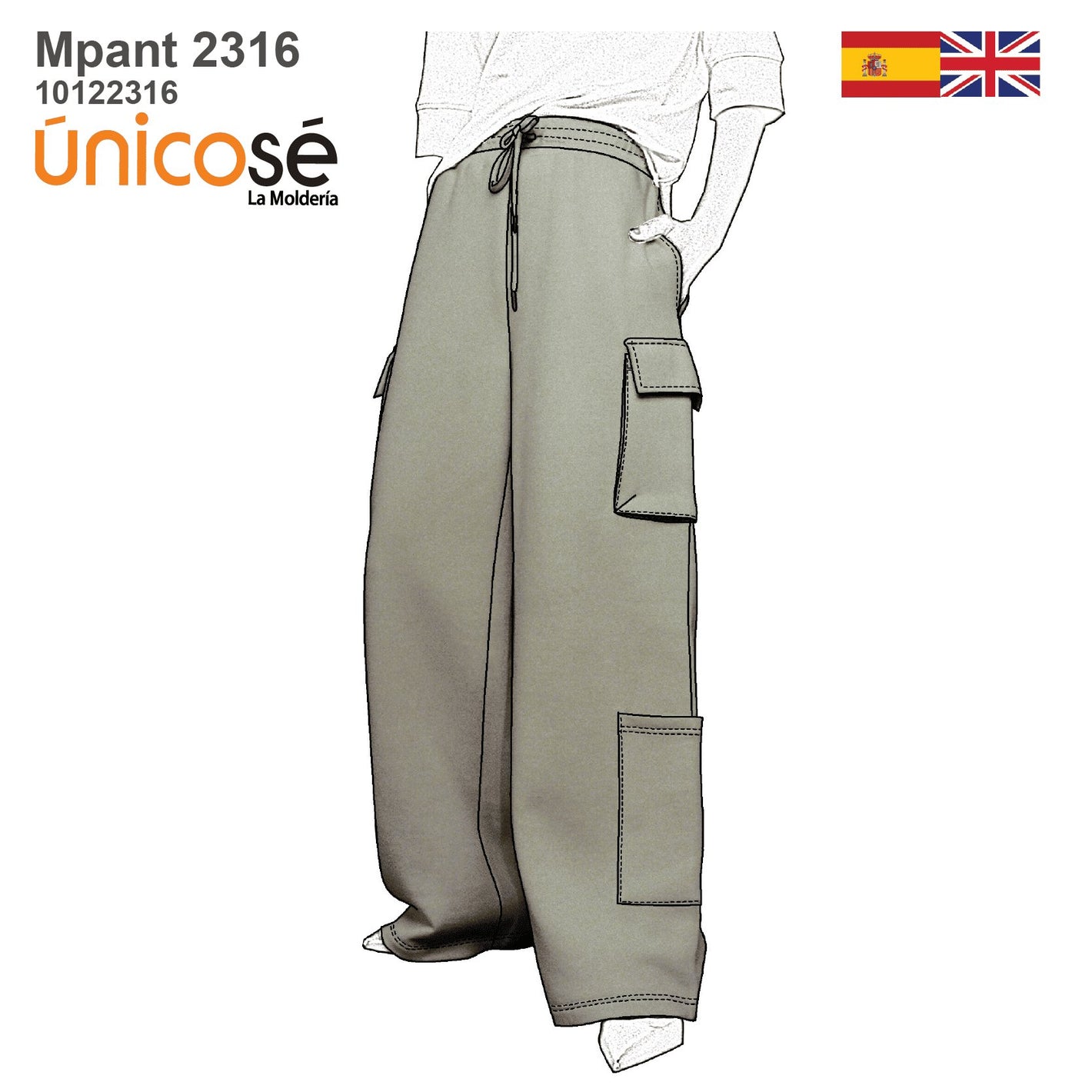 MOLDE PANTALON CARGO MUJER 2316