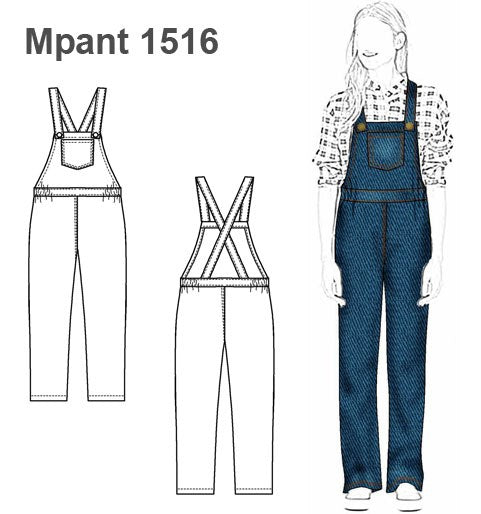 MOLDE PANTALON JARDINERA MUJER 1516