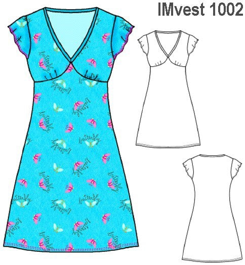 MOLDE VESTIDO BASICO NIÑA 1002