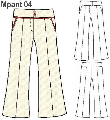MOLDE PANTALON PIERNA ANCHA MUJER 0904