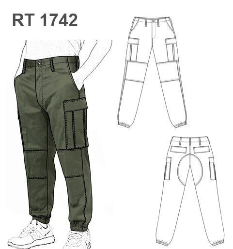MOLDE PANTALON MILITAR RT 1742