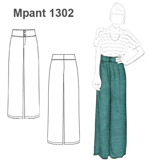 MOLDE PANTALON PALAZZO MUJER 1302