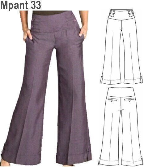 MOLDE PANTALON PIERNA ANCHA MUJER 0933