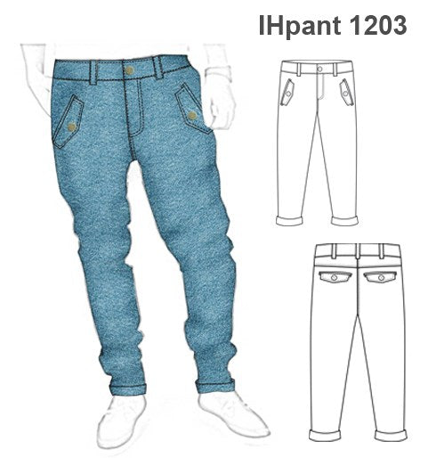 MOLDE PANTALON SEMI BABUCHA NIÑO 1203