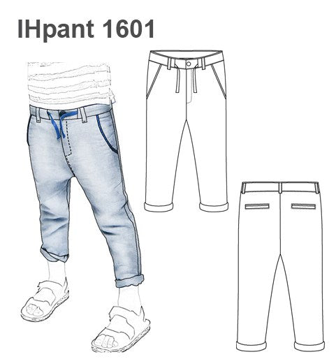 MOLDE PANTALON TIRO LARGO NIÑO 1601