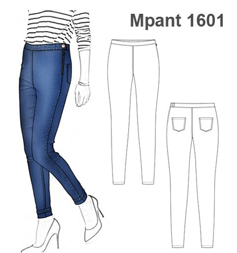 MOLDE PANTALON TIRO ALTO MUJER 1601