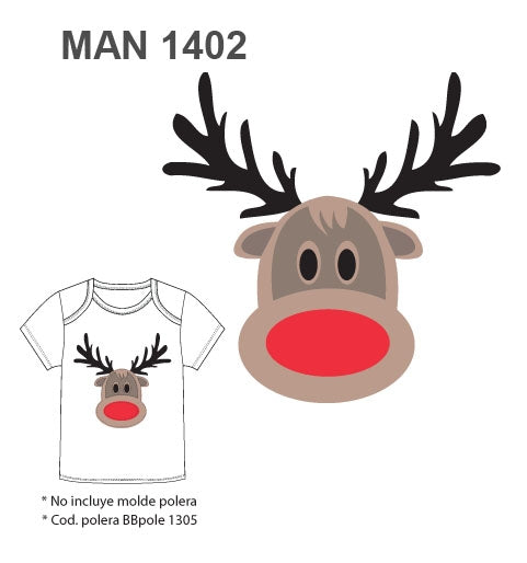 MOLDE MANUALIDAD RENO NAVIDAD 1402