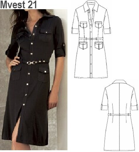 MOLDE VESTIDO CAMISERO MUJER 0921