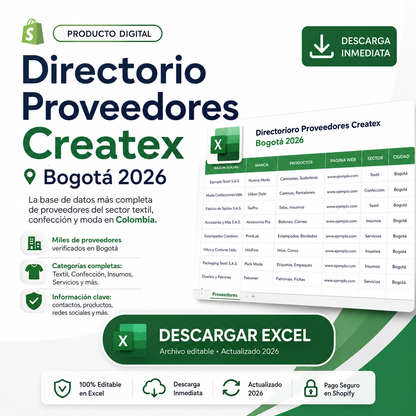 Directorio Proveedores Createx Bogota 2026