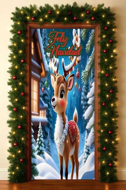 Funda Confeccionadas Navideña Para Puertas de 200cm x 80cm