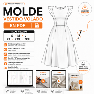 Molde de Vestido Volado en PDF