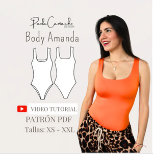 Molde de Body Amanda en PDF - Tallas XS,S,M,L,XL,XXL