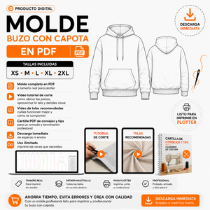 Molde de Buzo con Capota en PDF