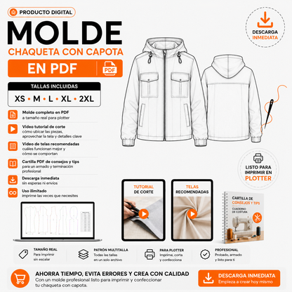 Molde de Chaqueta con Capota en PDF
