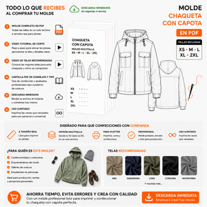 Molde de Chaqueta con Capota en PDF