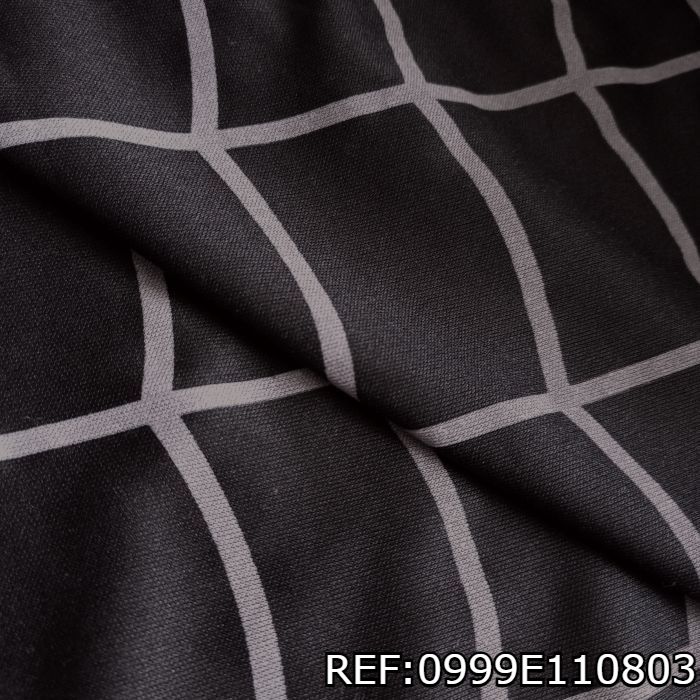 Tela de tul negro estampado tela de araña, Ravial SA