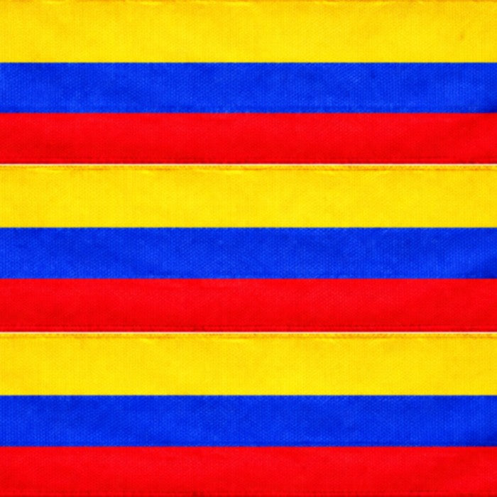 Tela Banderin Tricot de Colombia Doble Faz 3 Franjas de 50cm x Metros