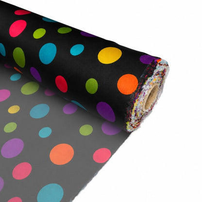 Tela Disfraz Payaso Multicolor Negro x Rollo