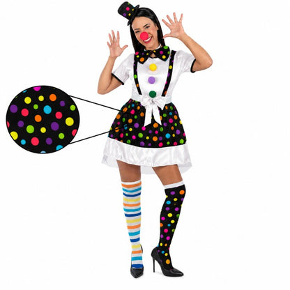Tela Disfraz Payaso Multicolor Negro x Metros