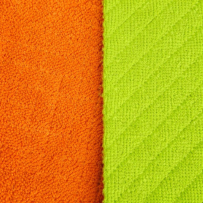 TELA-TOALLA-MICROFIBRA-DOBLE-FAZ-COLOR-NARANJA-Y-VERDE-NEON