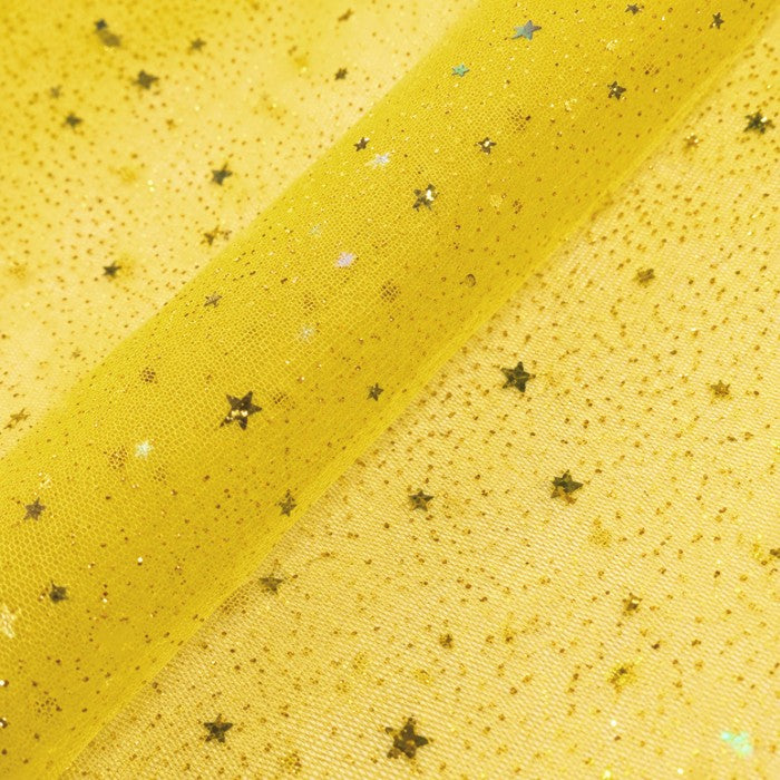 TELA-TUL-ESCARCHADO-ESTRELLAS-COLOR-AMARILLO