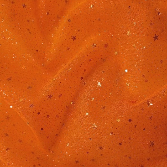 TELA-TUL-ESCARCHADO-ESTRELLAS-COLOR-NARANJA