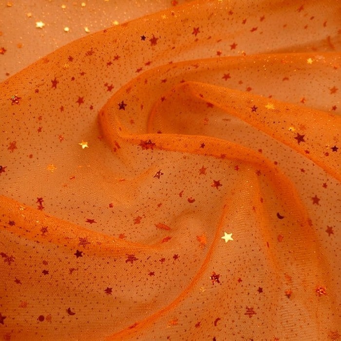 TELA-TUL-ESCARCHADO-ESTRELLAS-COLOR-NARANJA