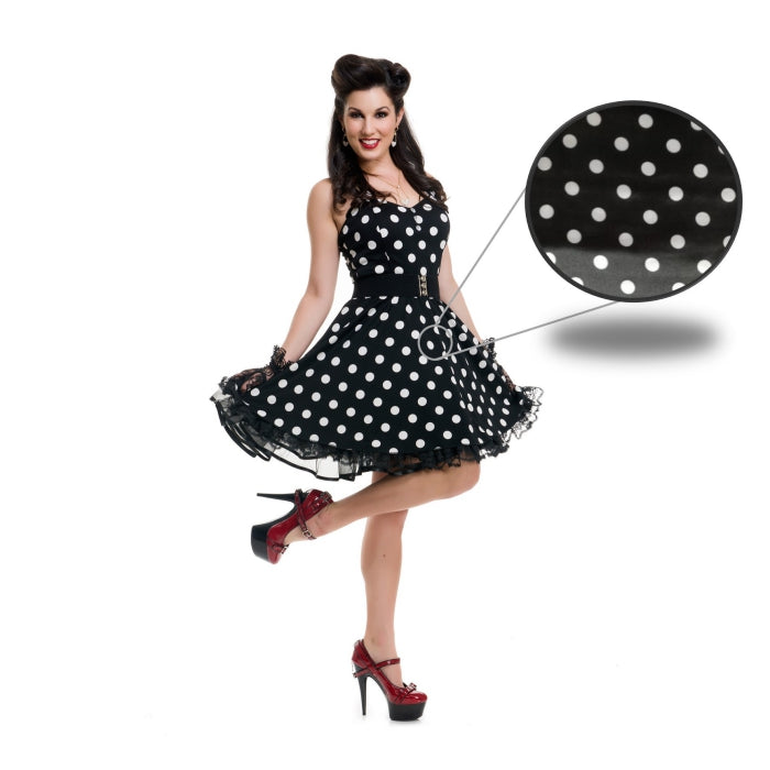 TELA-SATIN-ESTAMPADO-DISFRAZ-POLCA-ROCK-50S-NEGROS-SATIN-P-D5C9