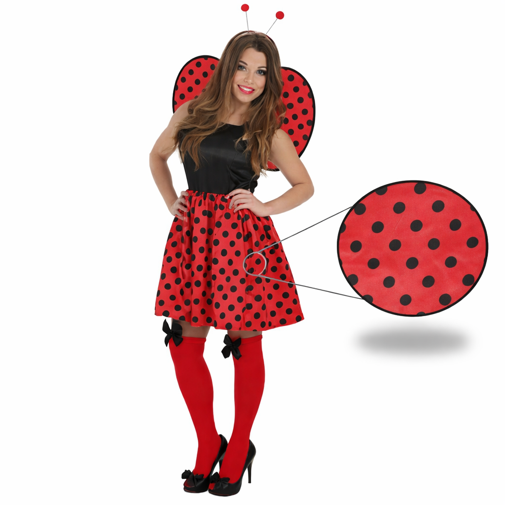 Tela Seda de Disfraz Mariquita x Metros