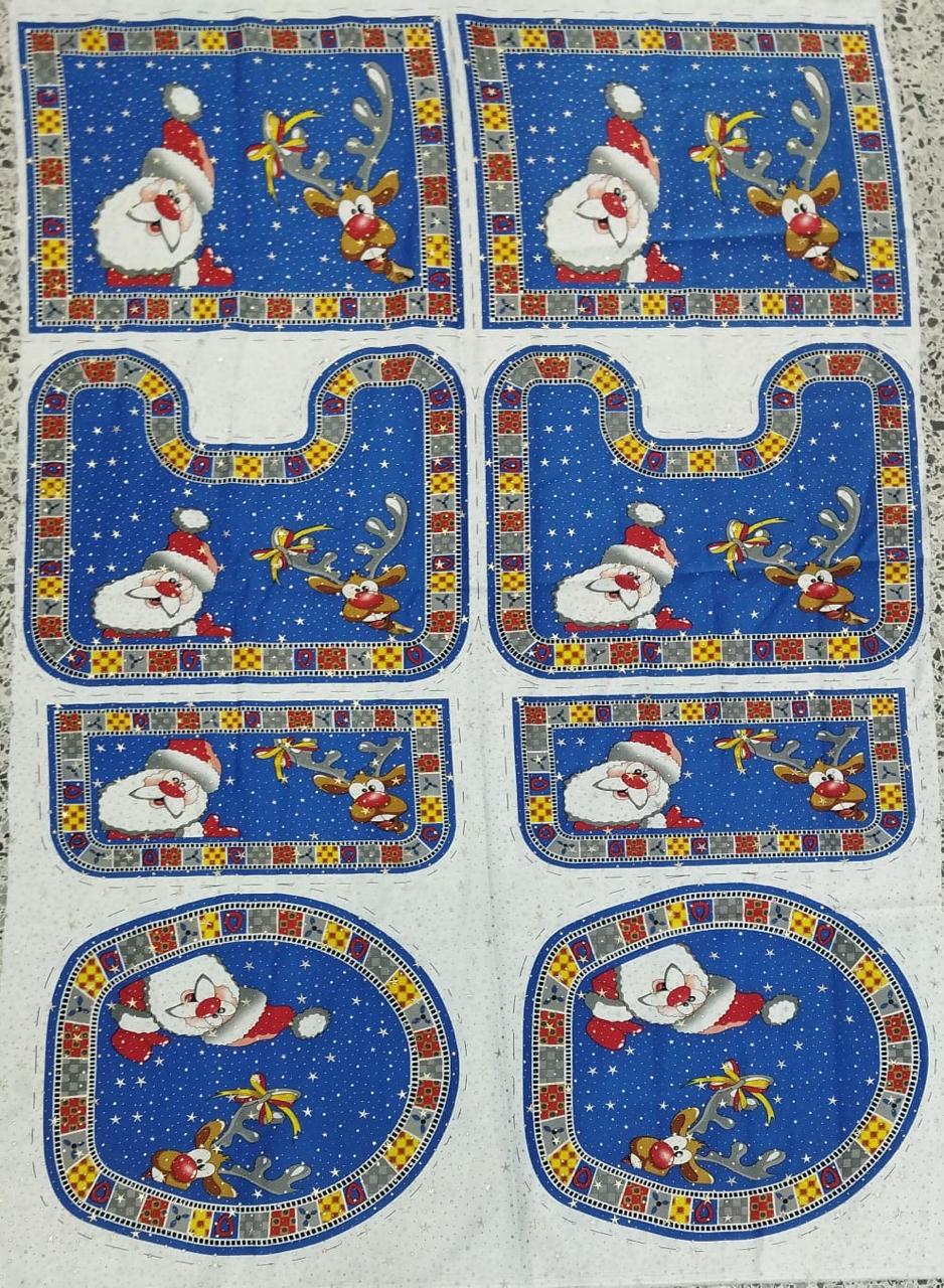 Tela Juego de Baño Navideño de 4 Piezas con Lurex x Unidad