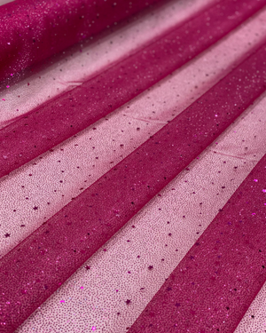 Tul Escarchado Estrellas